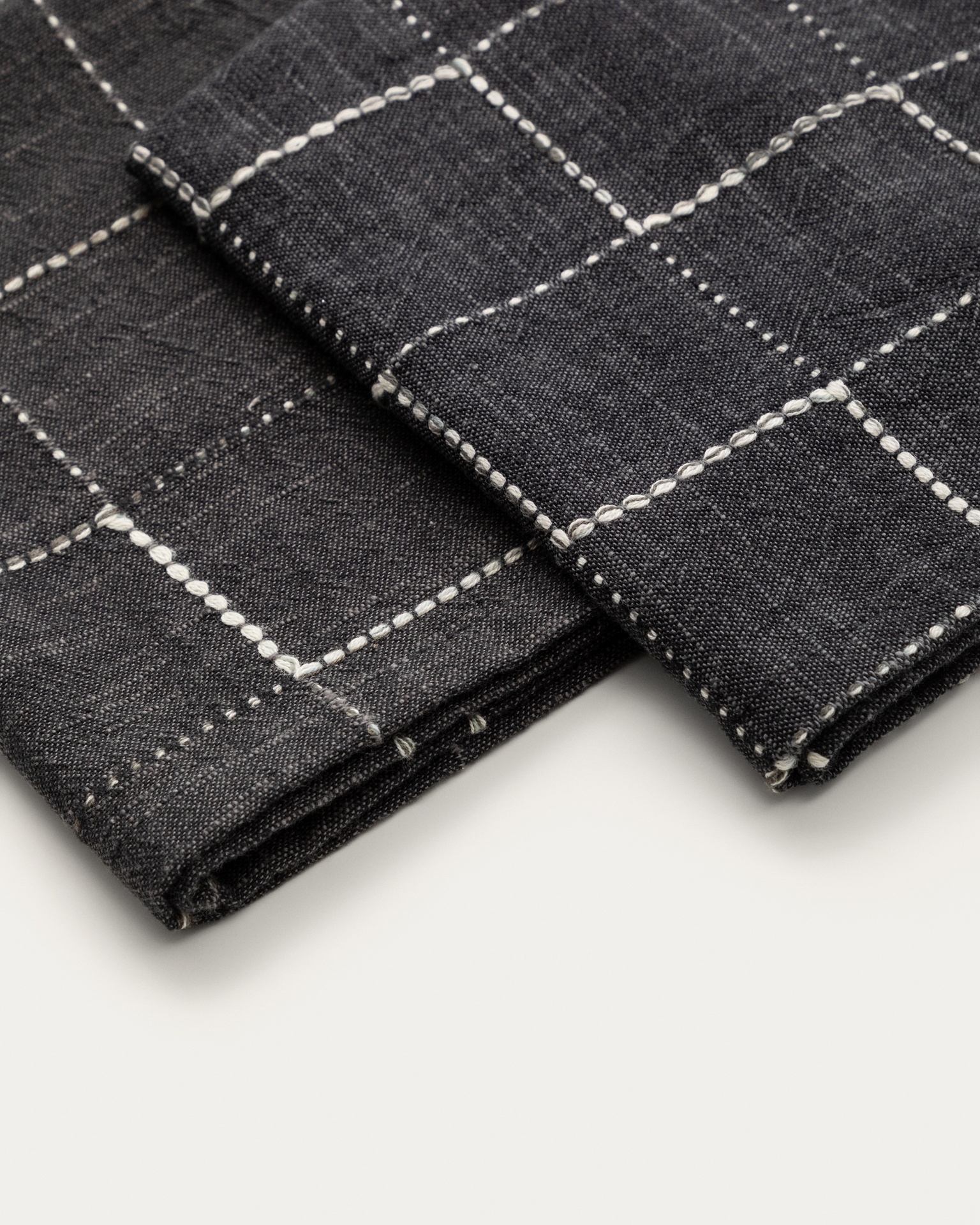 Ersen set of 2 black, 100% cotton napkins