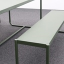 Sotil Set aus 2 Bänken und Tisch aus verzinktem Stahl mit grünem Finish 183 x 83 cm