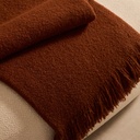 SALION Decke Wollmischung Bouclé-Effekt terracotta