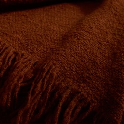 SALION Decke Wollmischung Bouclé-Effekt terracotta