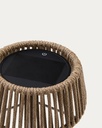 Aldet outdoor solar table lamp in beige mottled rope cord with beige metal stand