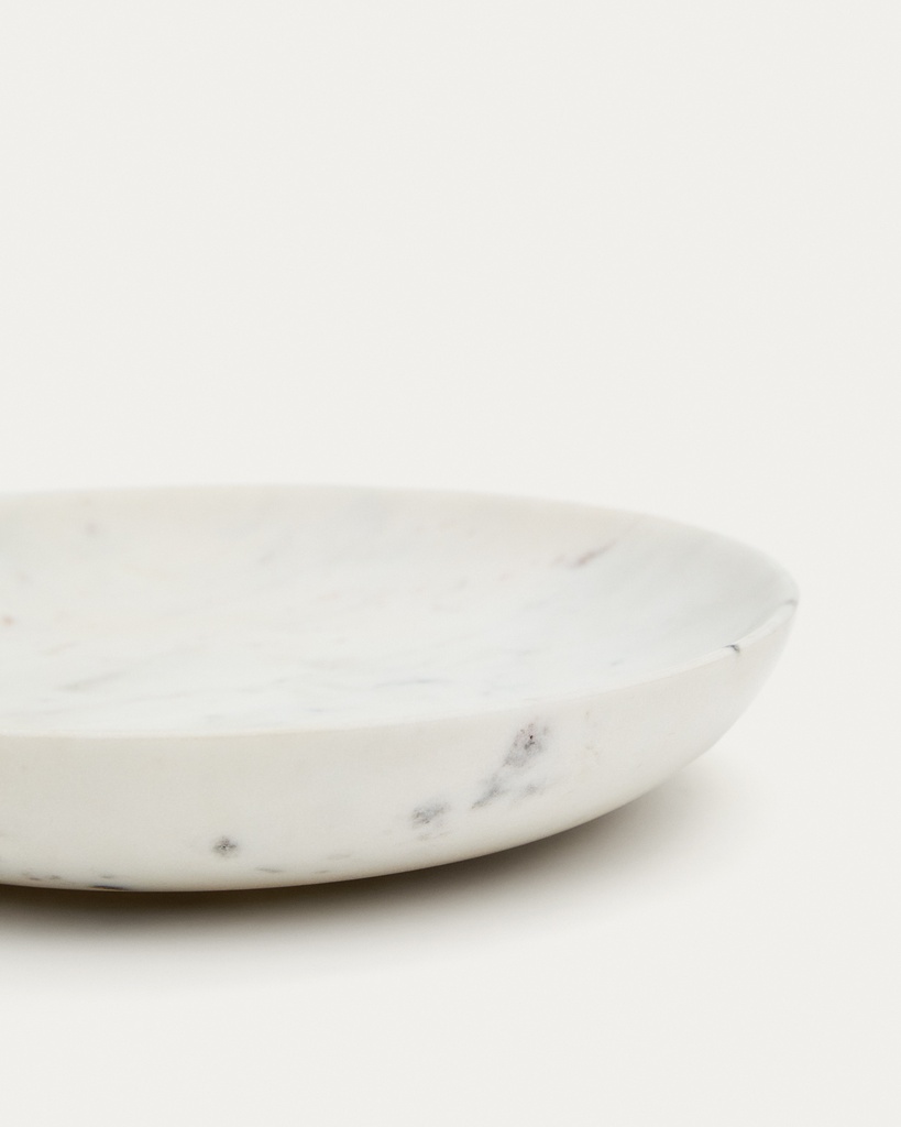 Ecin medium-sized, white marble serving plate