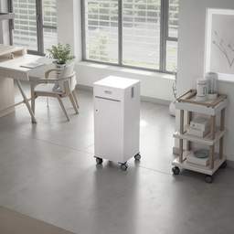 Mobiler Büroorganizer weiss refurbished mit Schlüssel