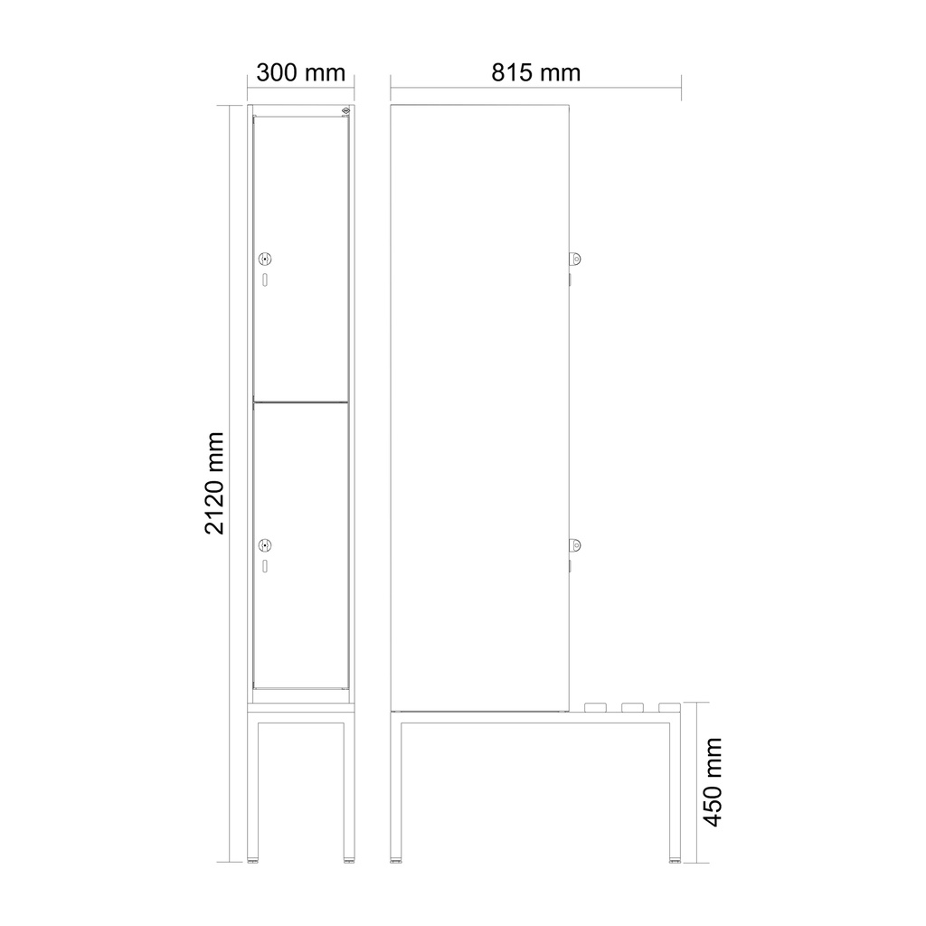 Garderobenspind mit Bank  C+P Classic PLUS
