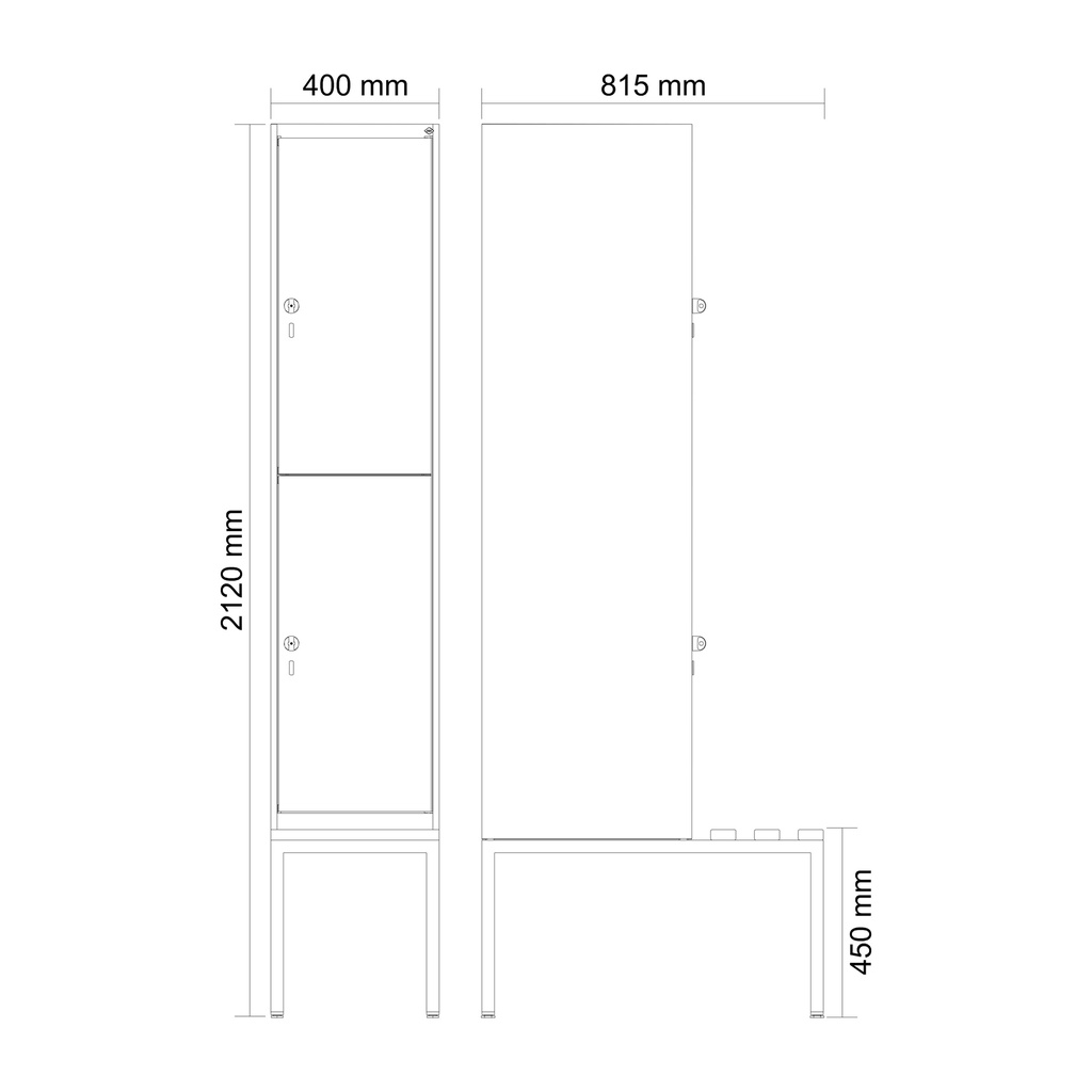Garderobenspind mit Bank  C+P Classic PLUS