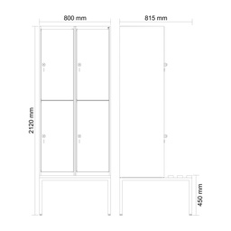 Garderobenspind mit Bank  C+P Classic PLUS