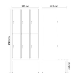 Garderobenspind mit Bank  C+P Classic PLUS