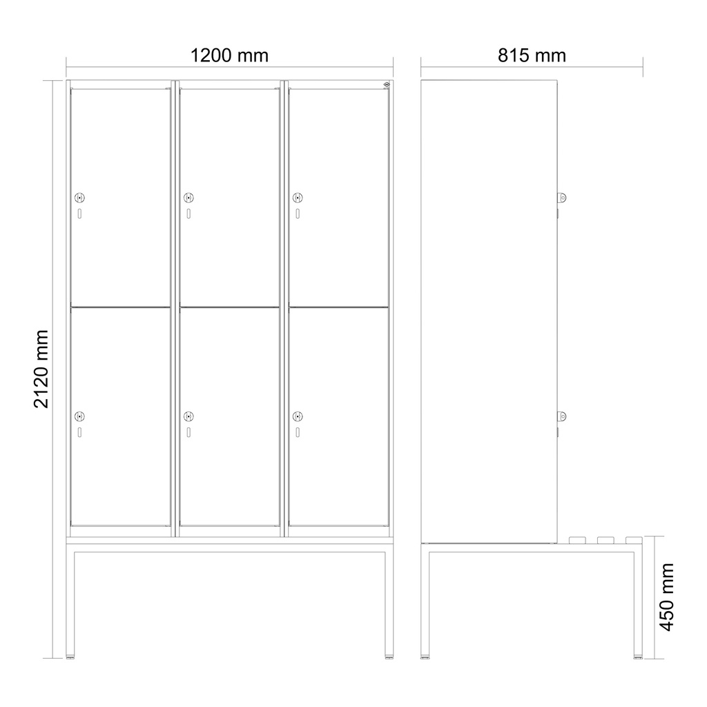 Garderobenspind mit Bank  C+P Classic PLUS