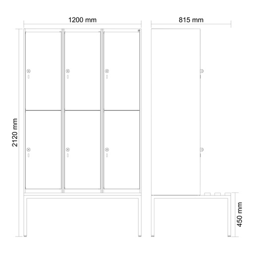 Garderobenspind mit Bank  C+P Classic PLUS
