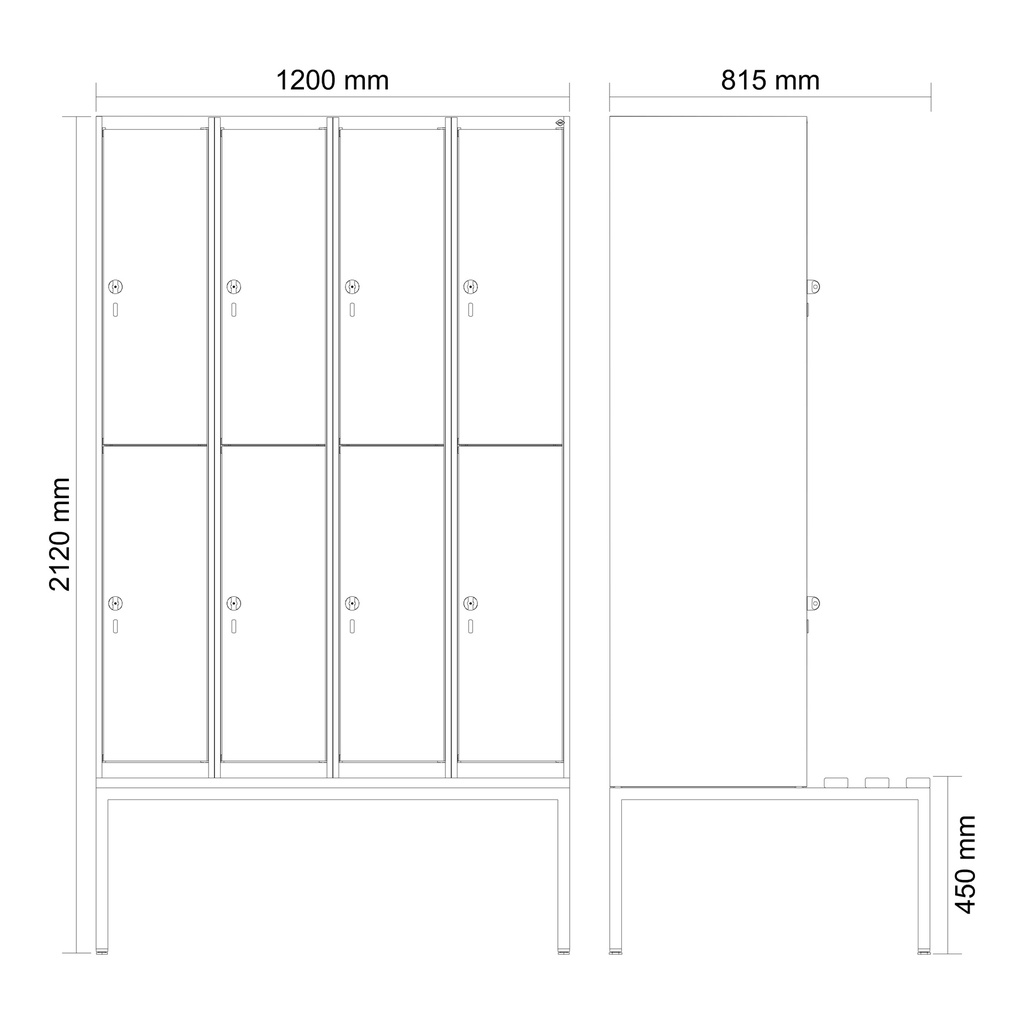 Garderobenspind mit Bank  C+P Classic PLUS