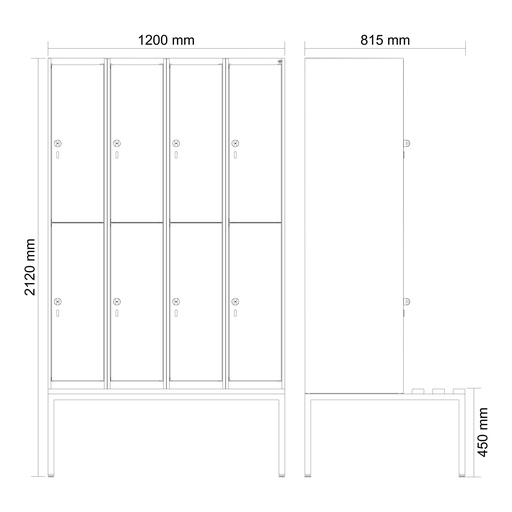 Garderobenspind mit Bank  C+P Classic PLUS