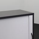 Rollladenschrank Elan Euroffice mit eckiger Kante und Holz Rollladen