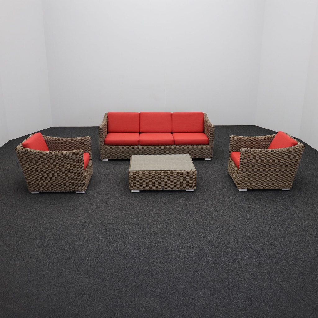 Loungeset Hunn Gartenmöbel Rattan