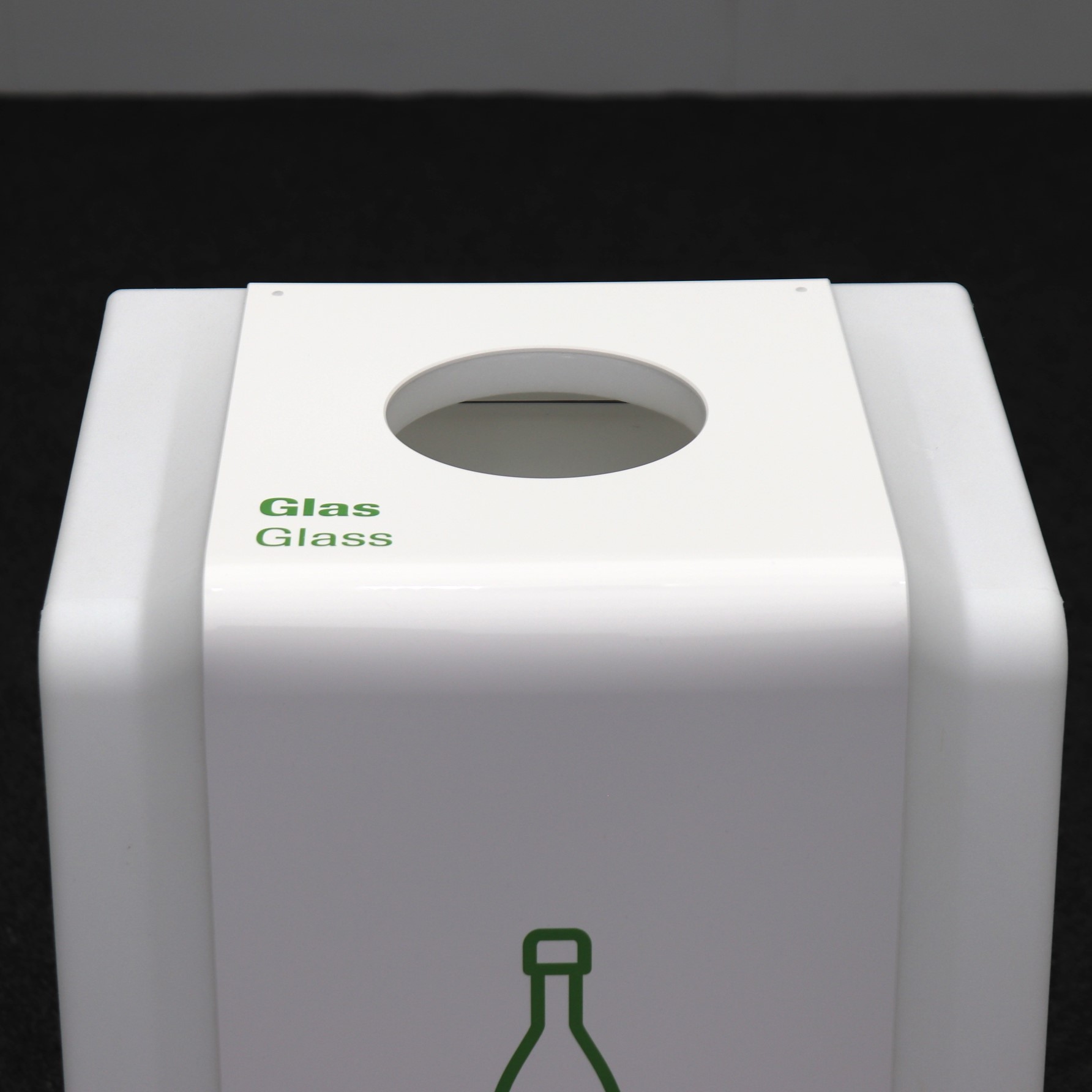 Abfalleimer Glas