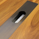 Konferenztisch Bootsförmig Nussbaum mit Wilkhahn Stühlen