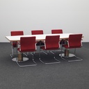 Konferenztisch Lichtgrau mit Wilkhahn Stühlen