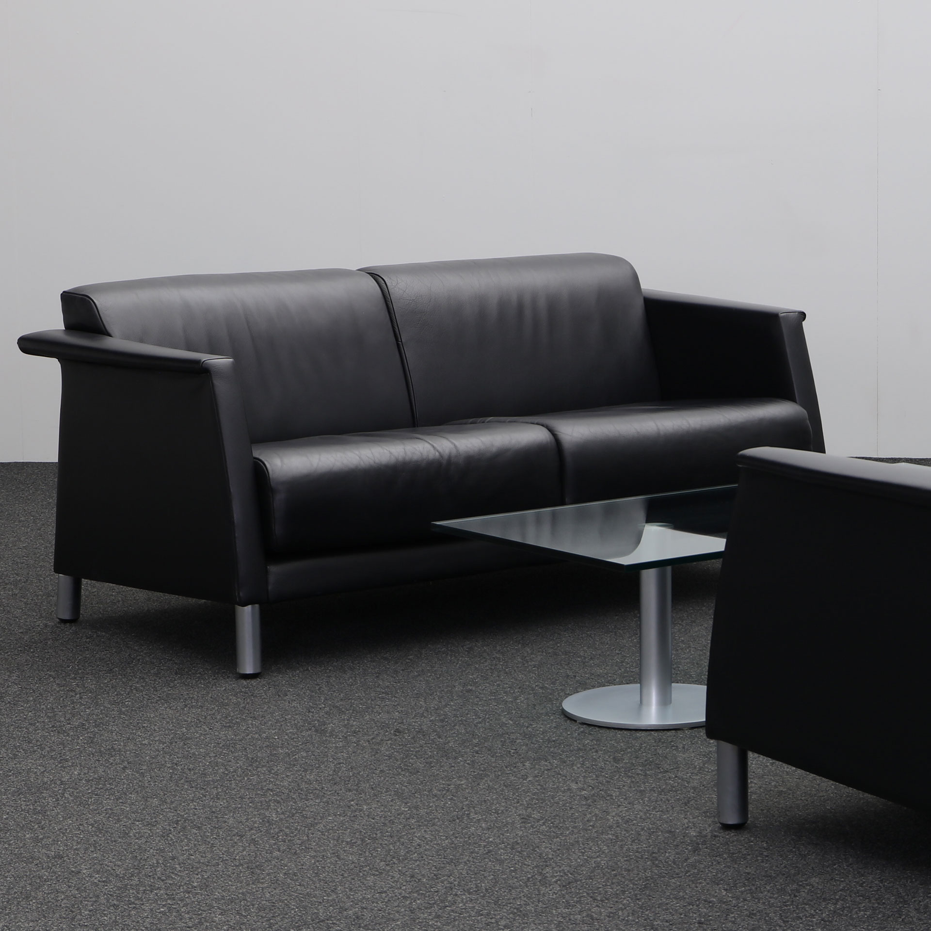 Echtleder Loungegarnitur mit Salontisch