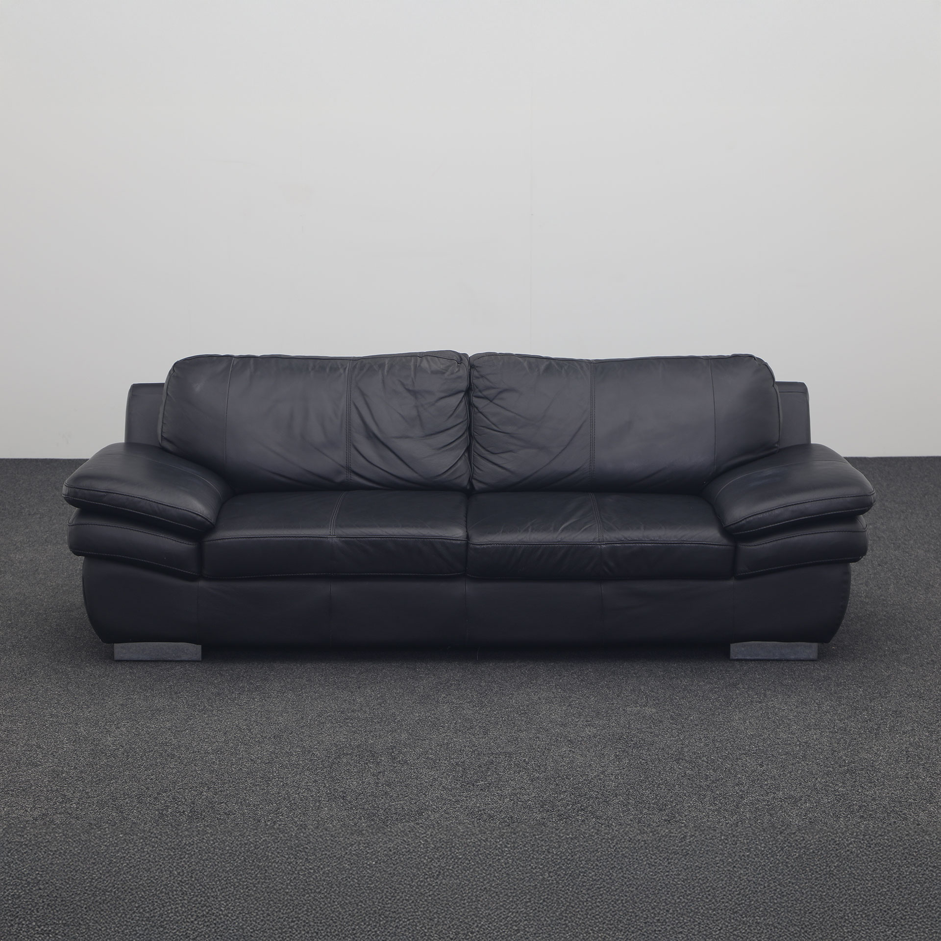 Echtleder Sofa Schwarz