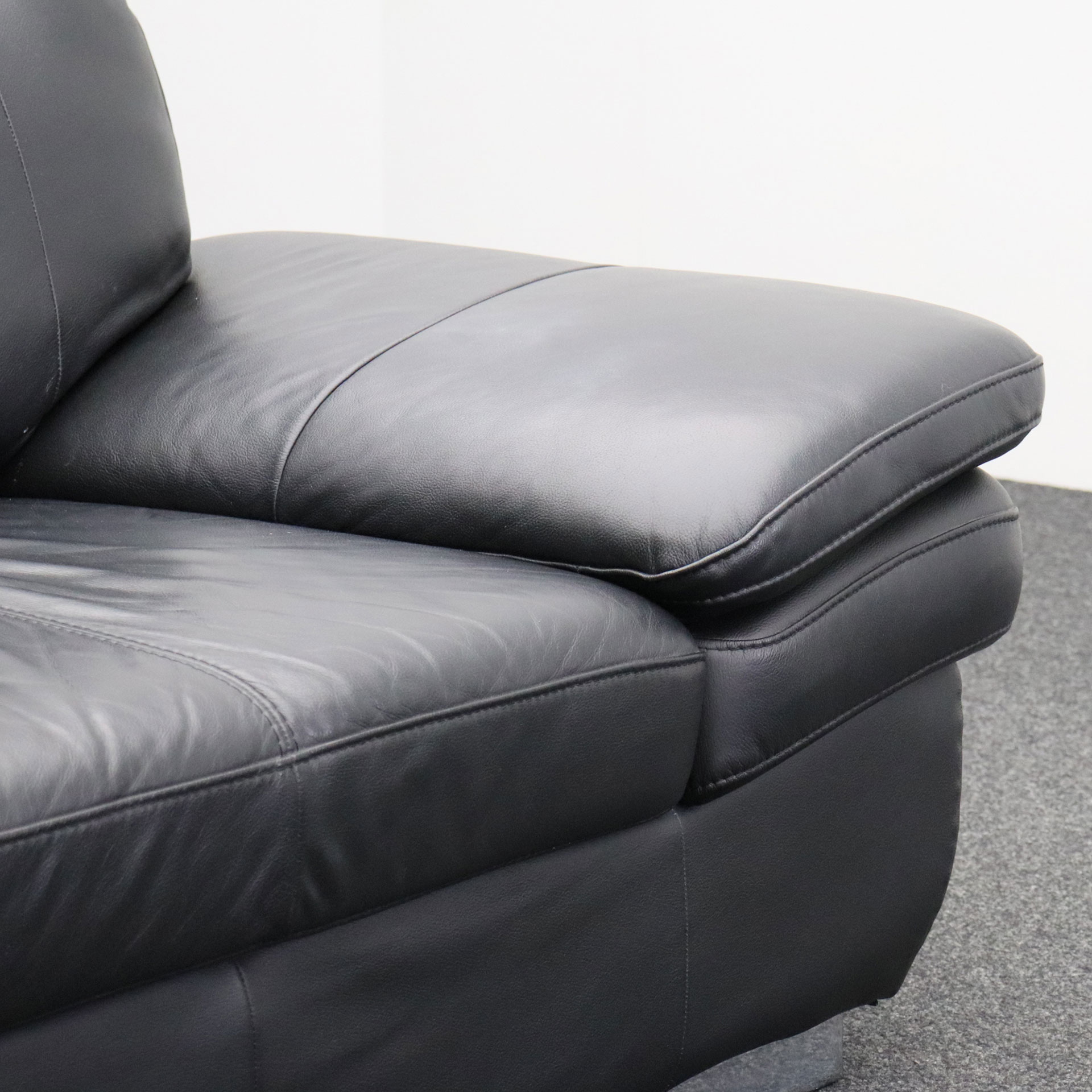 Echtleder Sofa Schwarz