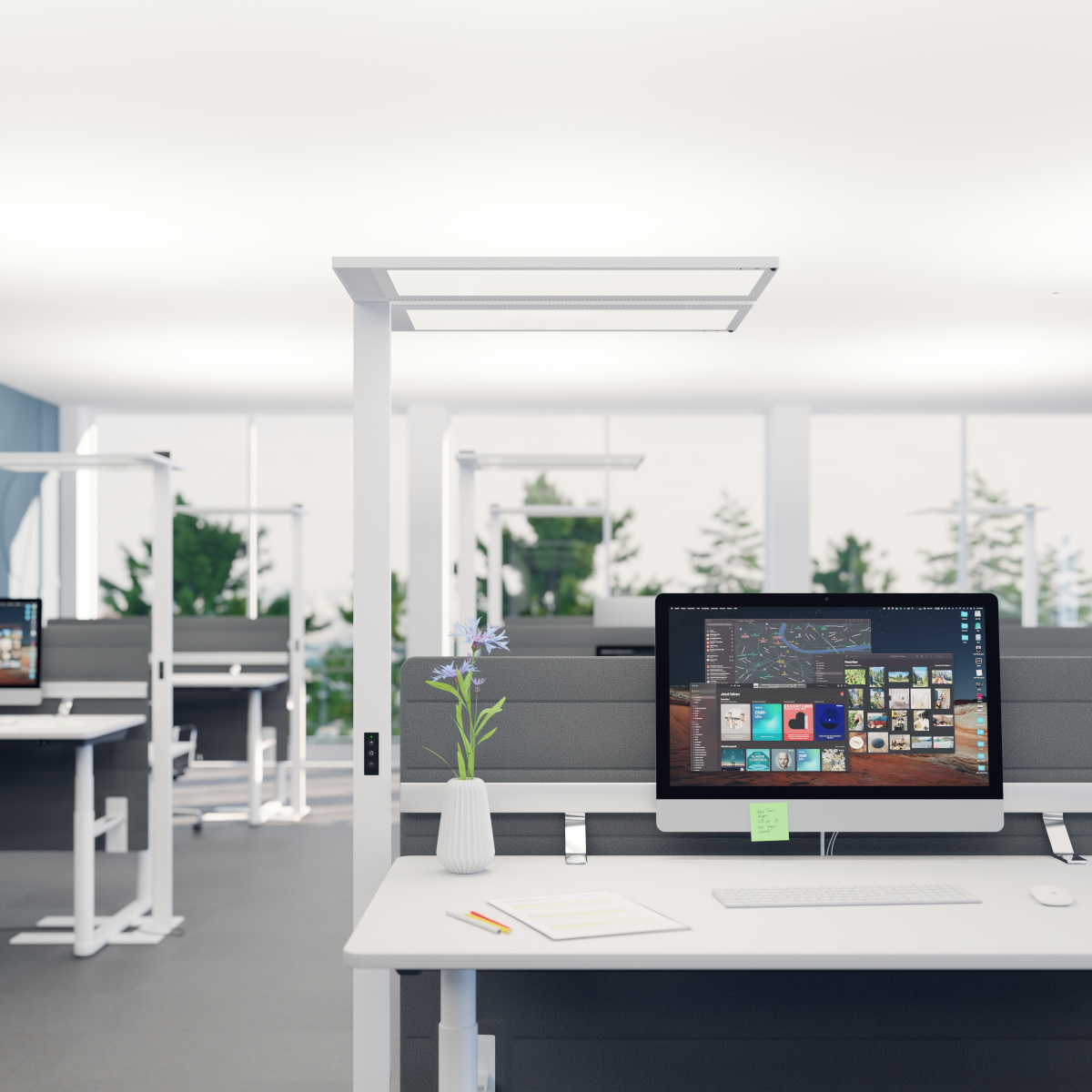 LED Stehleuchte Regent Lightpad Office Doppelkopf