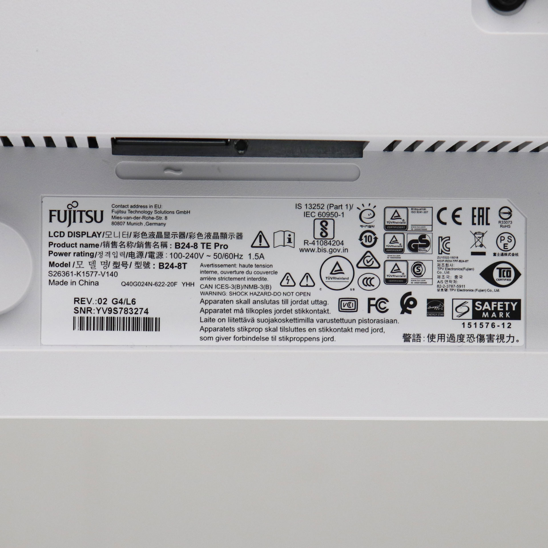 Monitore Fujitsu B24-8 TE Pro mit Halterung