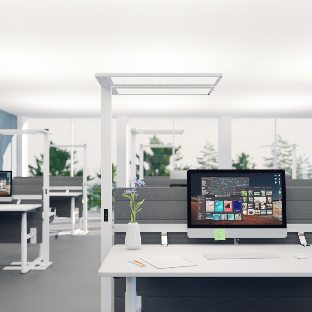 LED Stehleuchte Regent Lightpad Doppelkopf Tunable Office mit U-Form Fuss