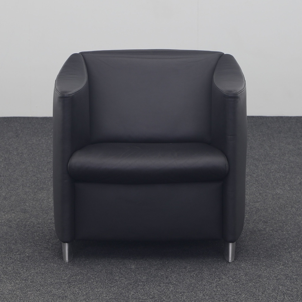 Leder Loungesessel Schwarz