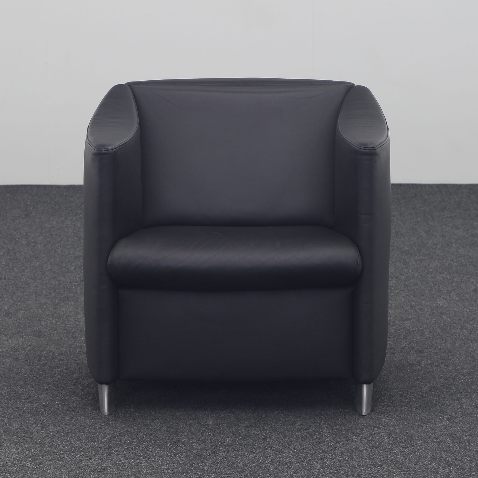 Leder Loungesessel Schwarz