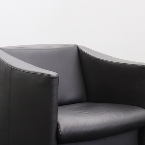 Leder Loungesessel Schwarz