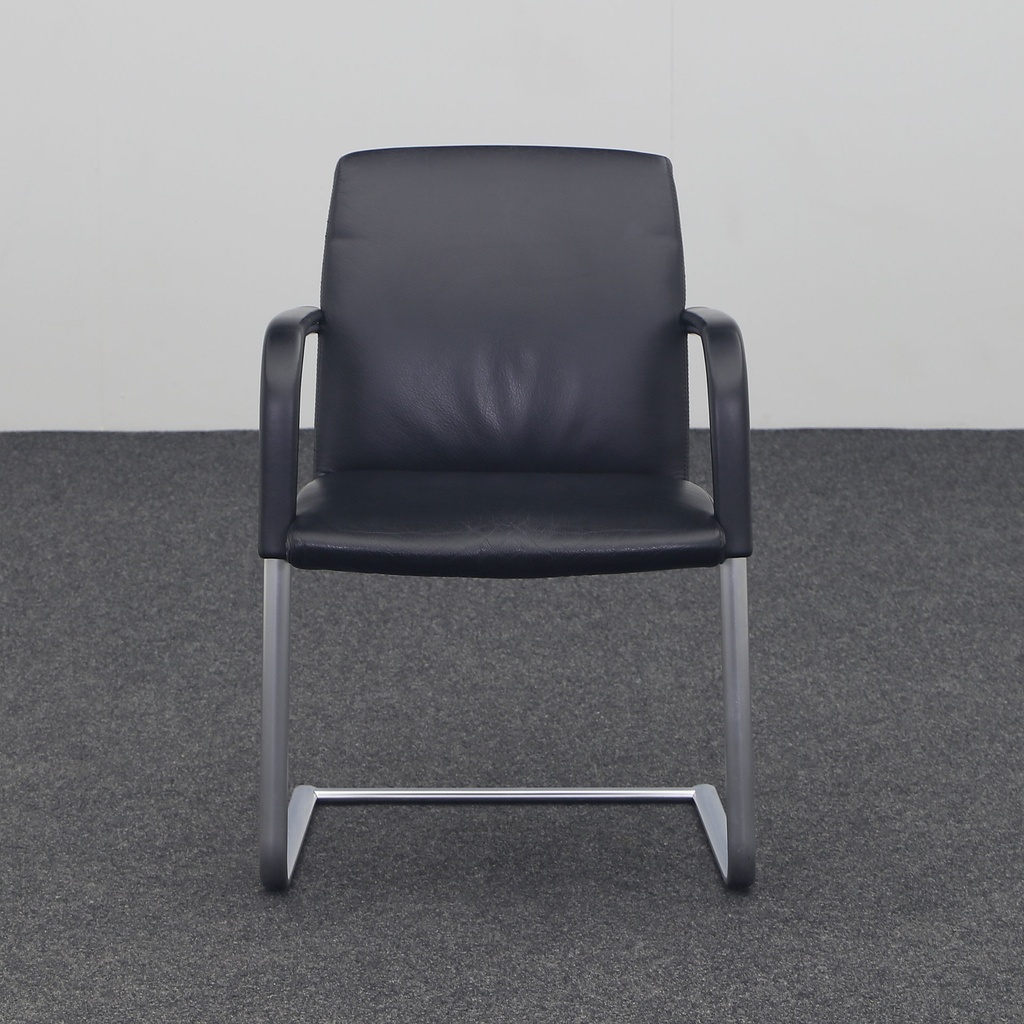 Leder Freischwinger Konferenzstuhl