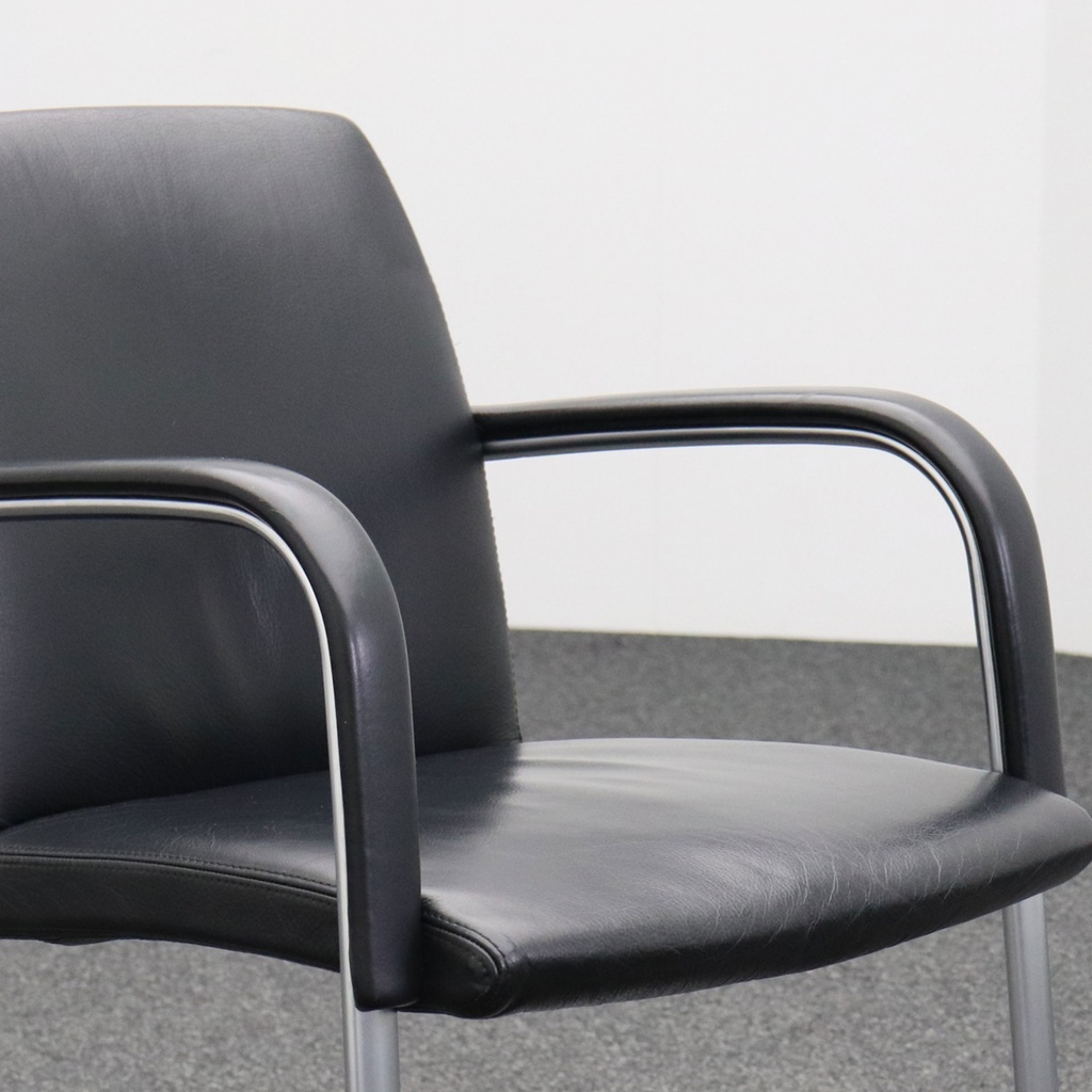Leder Freischwinger Konferenzstuhl