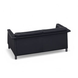 Leder Loungesofa Schwarz
