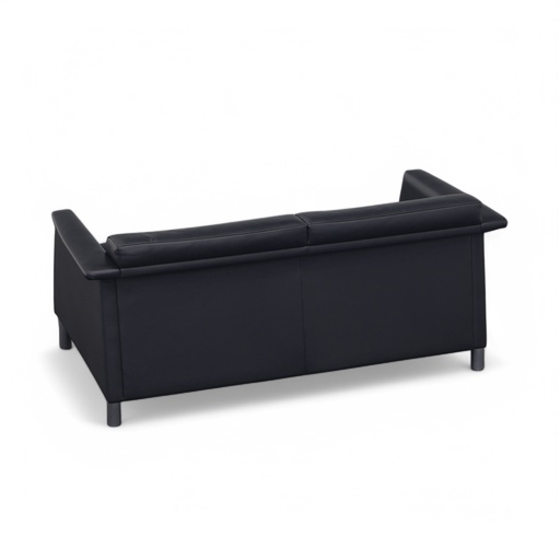 Leder Loungesofa Schwarz