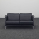 Leder Loungesofa Schwarz