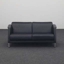 Leder Loungesofa Schwarz