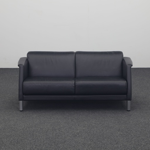 Leder Loungesofa Schwarz
