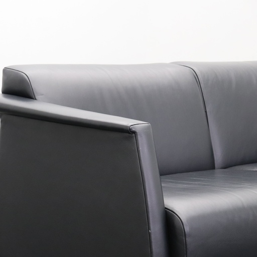 Leder Loungesofa Schwarz