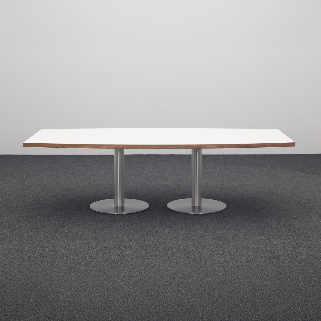 Konferenztisch Bootsförmig Lichtgrau