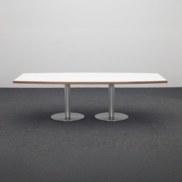 Konferenztisch Bootsförmig Lichtgrau