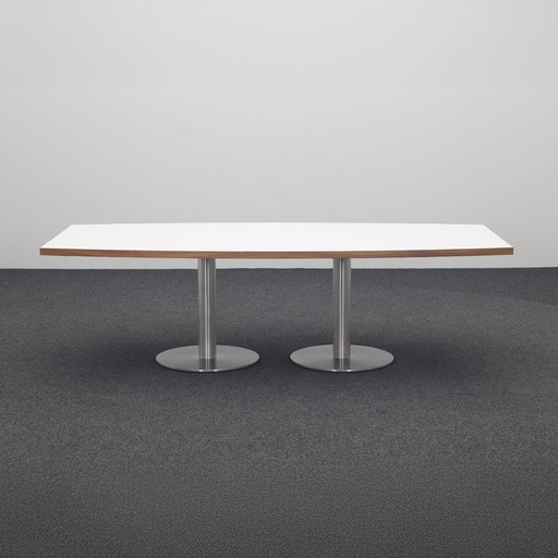 Konferenztisch Bootsförmig Lichtgrau