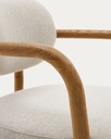 Melqui beige chair in solid oak wood a natural finish