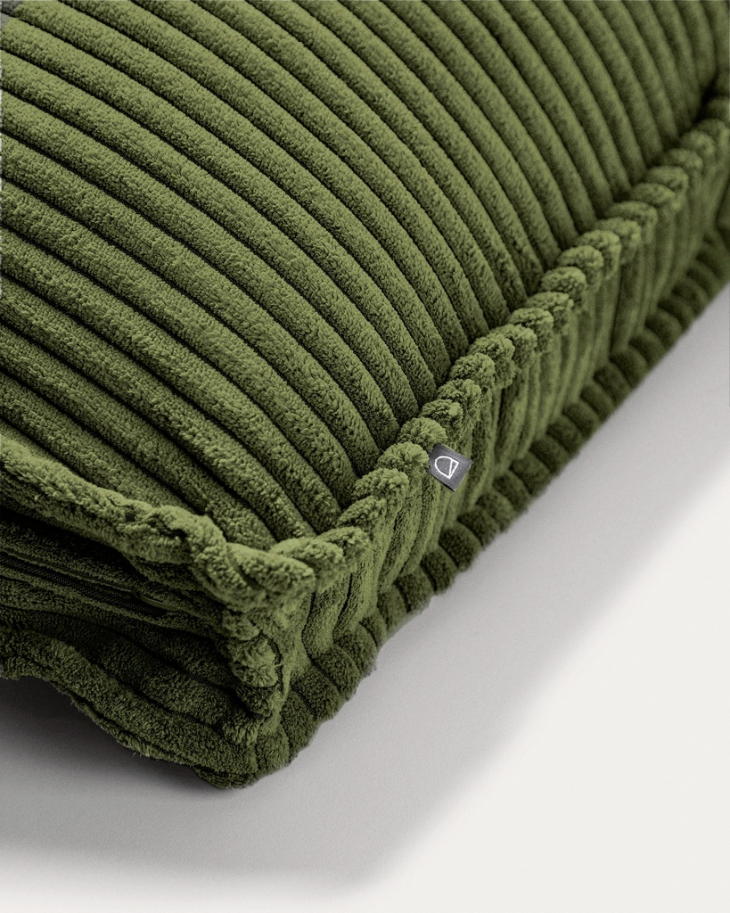 Blok cushion in green wide seam corduroy, 40 x 60 cm