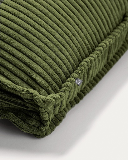 Blok cushion in green wide seam corduroy, 40 x 60 cm