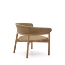 Arinella armchair in FSC 100% solid acacia wood with natural finish and beige rope cord