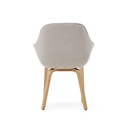 Aleli beige chenille chair with solid ash wood legs and natural finish