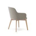 Nelida chair in brown chenille and solid beech wood in a natural finish FSC 100%