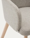 Nelida chair in brown chenille and solid beech wood in a natural finish FSC 100%
