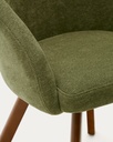 Marvin green chenille swivel chair with solid beech wood legs with a walnut finish FSC 100%