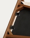 Timons chair removable cover in beige chenille solid oak wood walnut finish FSC Mix Credit