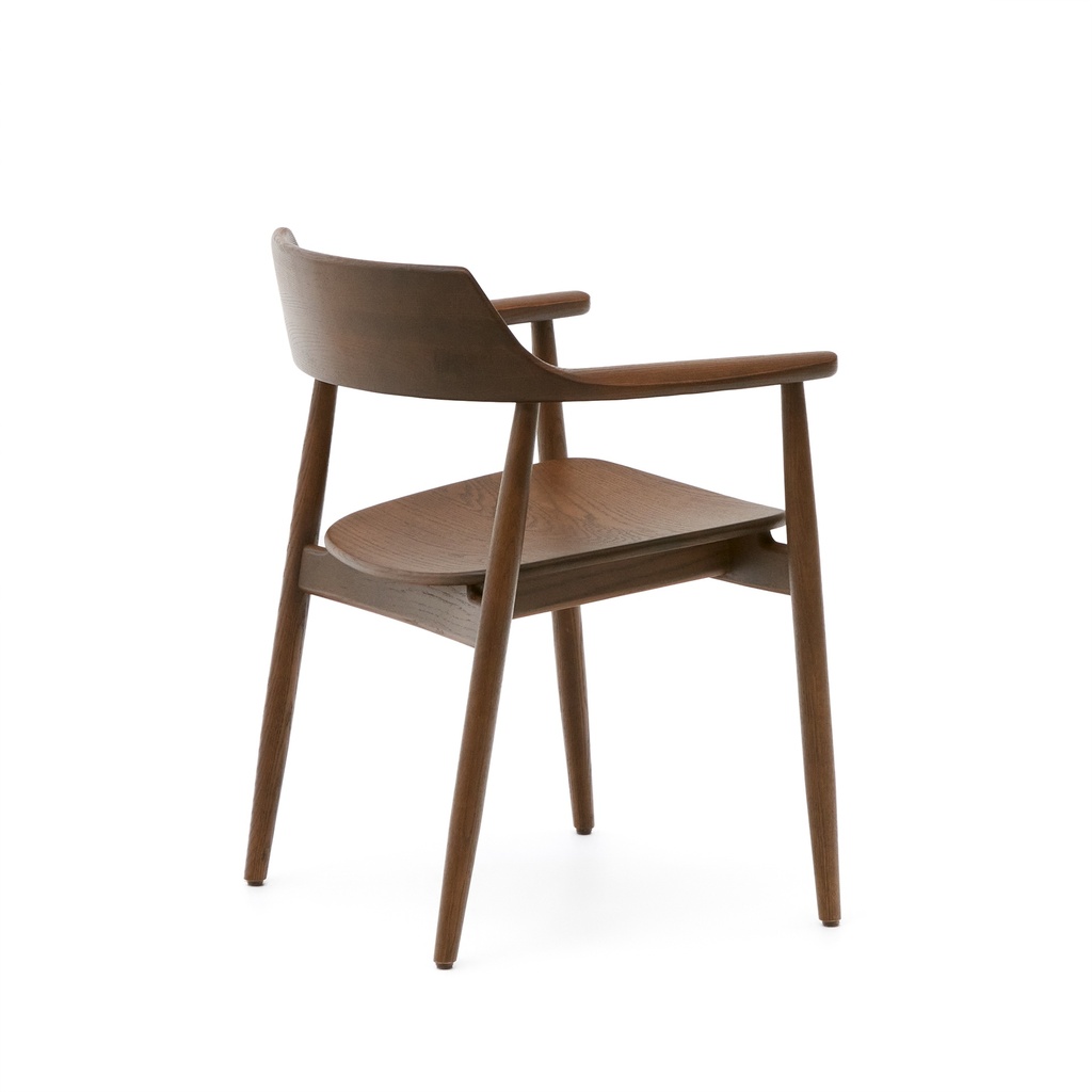 Fondes chair in solid oak wood with walnut finish FSC Mix Credit